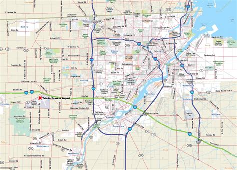 Toledo, Ohio: city map as of August 2024. Streets, traffic, .